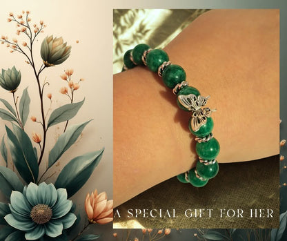 Natural Dark Jasper Stone Beads Bracelet for Women  (10mm)