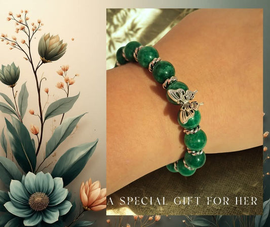Natural Dark Jasper Stone Beads Bracelet for Women  (10mm)